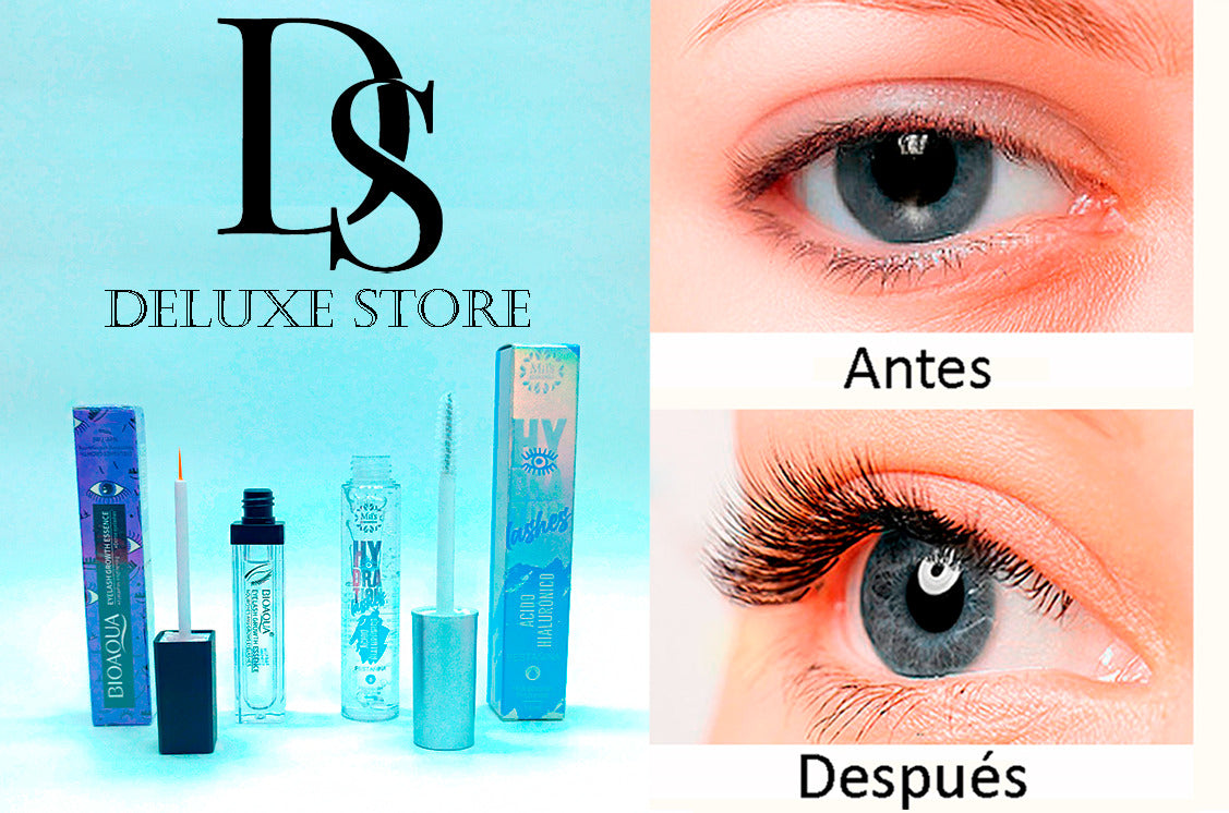 ¡Deja de soñar con pestañas largas y hazlo realidad! Kit de Tratamiento Completo Alargador y Engrosador de Cejas y Pestañas (Acido Hialurónico + Colágeno + Biotina)